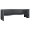 vidaXL Meuble TV Gris brillant 120x40x40 cm Bois d&rsquo;ing&eacute;nierie