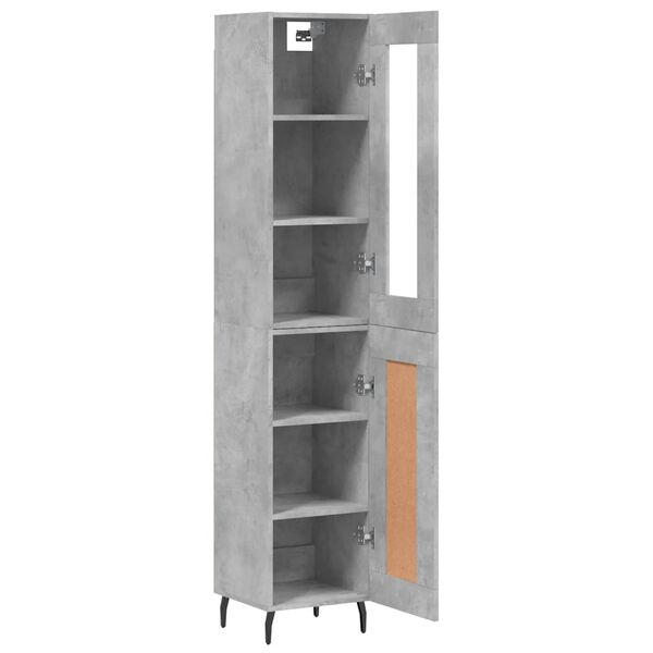 vidaXL Buffet haut Gris b&eacute;ton 34,5x34x180 cm Bois d'ing&eacute;nierie