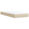 vidaXL Sommier &agrave; lattes de lit avec matelas Cr&egrave;me 100x200 cm Tissu