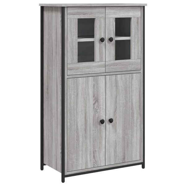 vidaXL Buffet haut sonoma gris 62x32x106,5 cm bois d'ing&eacute;nierie