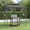 vidaXL Gazebo BBQ et étagères latérales anthracite 240x150x243cm acier