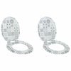 vidaXL Si&egrave;ge de toilette &agrave; fermeture douce 2 pi&egrave;ces 44 x 38 cm