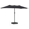 vidaXL Parasol de jardin Noir 385 x 209 x 244 cm tissu