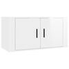 vidaXL Meubles TV muraux 2 pcs blanc brillant 80x34,5x40 cm