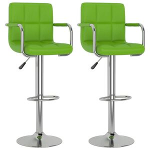 vidaXL Tabourets de bar lot de 2 vert similicuir