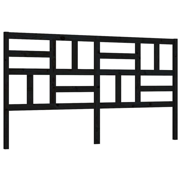 vidaXL T&ecirc;te de lit Noir 186x4x104 cm Bois massif de pin