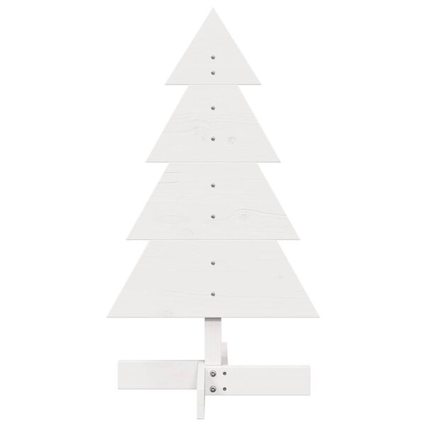 vidaXL Arbre de No&euml;l en bois pour d&eacute;coration blanc 80 cm pin massif