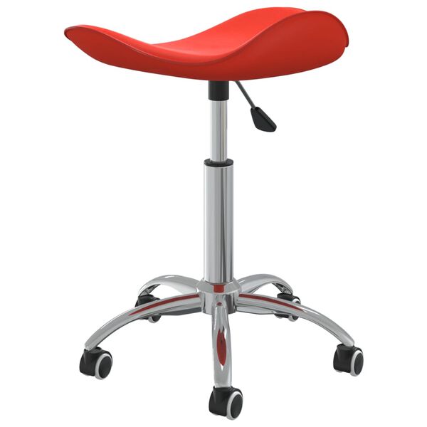 vidaXL Chaise pivotante à manger Rouge Similicuir
