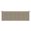 vidaXL Banc de jardin avec coussin taupe 150 cm Teck massif