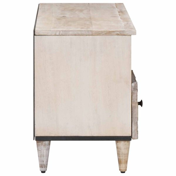 vidaXL Meuble TV Blanc 100 x 33,5 x 46 cm Bois de mangue massif