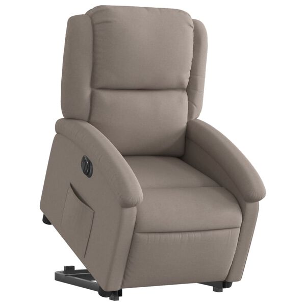 vidaXL Fauteuil inclinable électrique taupe tissu
