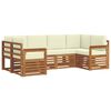 vidaXL Ensemble de canap&eacute; d'angle avec coussin 6 pcs Naturel et Cr&egrave;me