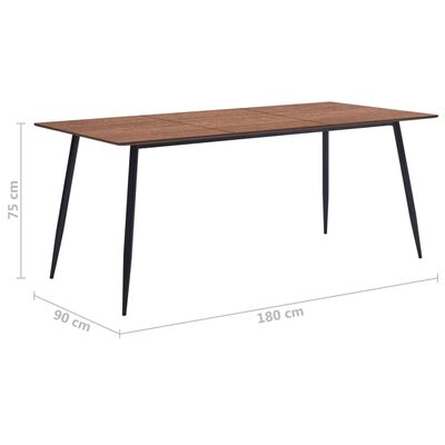 vidaXL Table de salle à manger Marron 180x90x75 cm MDF