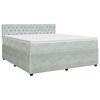 vidaXL Lit boxspring avec matelas Gris clair 160 x 200 cm Velours