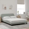vidaXL Lit avec matelas Dover gris clair 140x200 cm velours