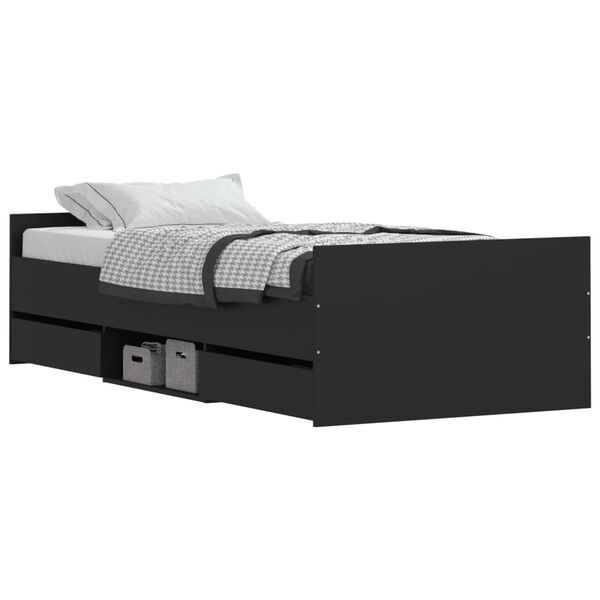 vidaXL Cadre de lit sans matelas noir 90x190 cm
