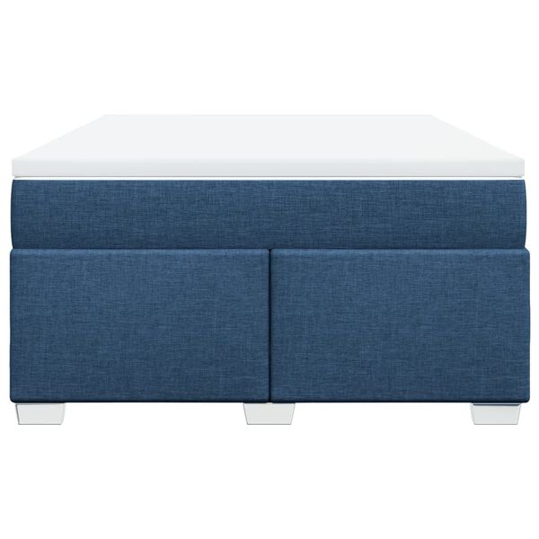 vidaXL Sommier à lattes de lit avec matelas Bleu 140x200 cm Tissu