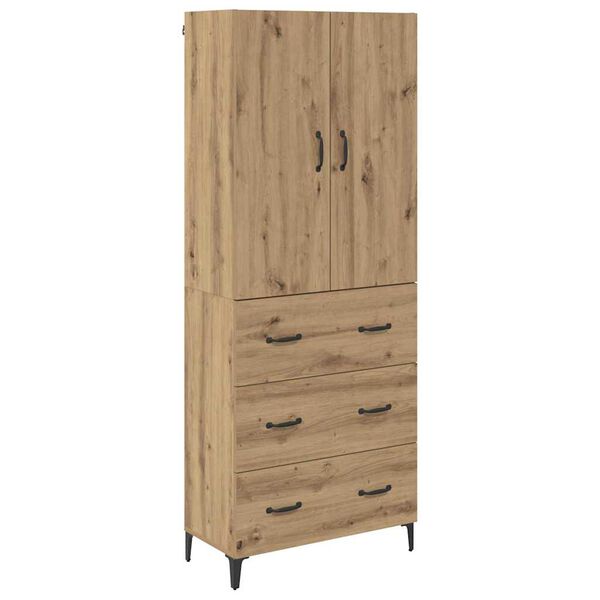 vidaXL Haut Armoire Montage mural Ch&ecirc;ne artisanal 69,5 x 34 x 180 cm