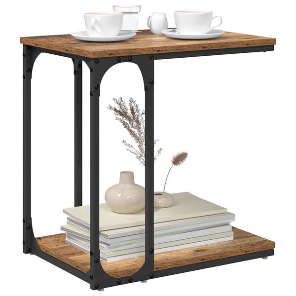 vidaXL Table d'appoint Bois ancien 50 x 35 x 52 cm Bois d'ing&eacute;nierie