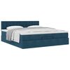 VidaXL Cadre de lit ottoman avec matelas bleu fonc&eacute; 160x200 cm velours