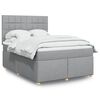 vidaXL Sommier &agrave; lattes de lit avec matelas Gris clair 160x200cm Tissu