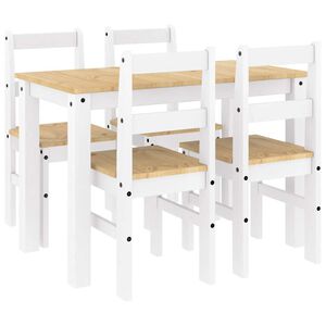 vidaXL Ensemble &agrave; manger PANAMA 5 pcs blanc bois de pin massif