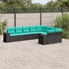 vidaXL Salon de jardin 9 pcs avec coussins noir r&eacute;sine tress&eacute;e