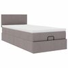vidaXL Lit ottoman avec matelas taupe 100x200 cm tissu
