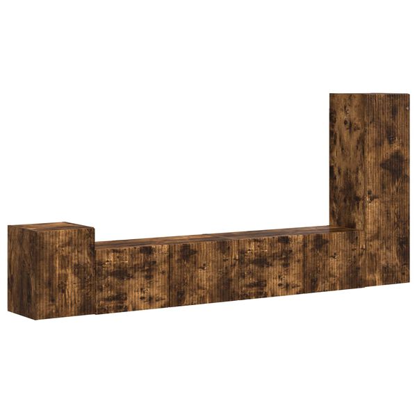 vidaXL Ensemble meuble TV 3 pcs Ch&ecirc;ne fum&eacute; Bois d'ing&eacute;nierie