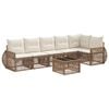 vidaXL Ensemble de canap&eacute; de jardin 7 pcs Beige et blanc cr&egrave;me