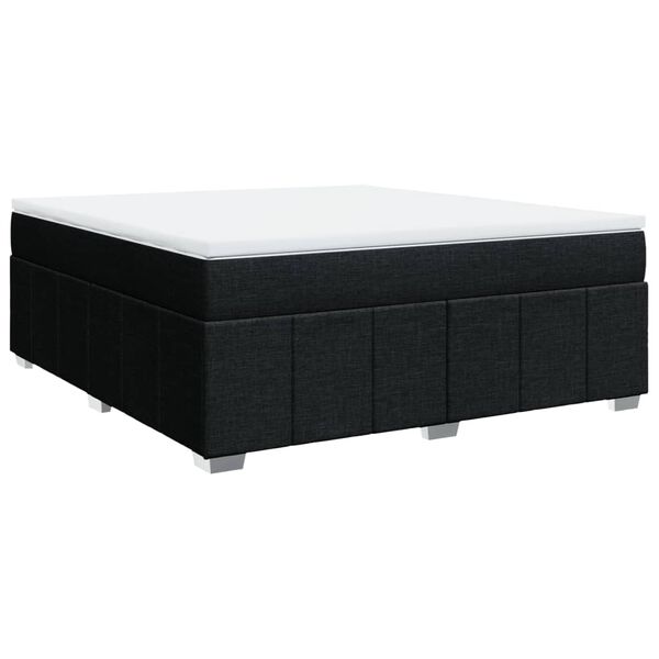 vidaXL Sommier &agrave; lattes de lit avec matelas Noir 180x200 cm Tissu