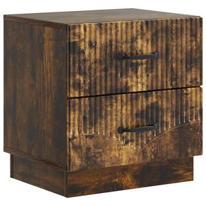 vidaXL Cabinet de chevet avec tiroir Ch&ecirc;ne fum&eacute; 43 x 34,5 x 44,5 cm