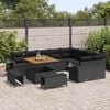vidaXL Ensemble de canap&eacute; de jardin 12 pcs Noir polyrotin