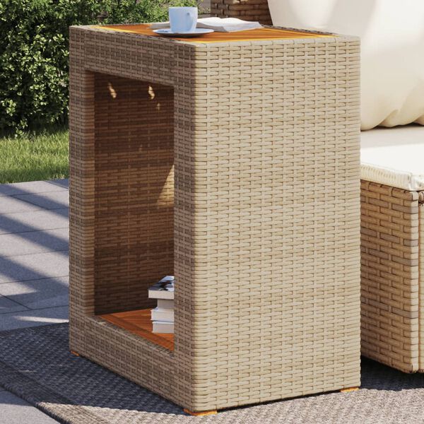 vidaXL Table d'appoint de jardin dessus en bois beige 60x40x75 cm