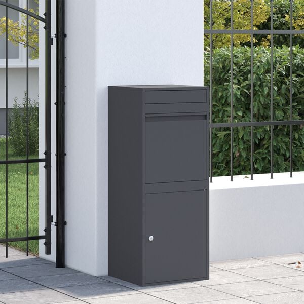vidaXL Bo&icirc;te de d&eacute;p&ocirc;t de colis Anthracite 41 x 38 x 103 cm Acier