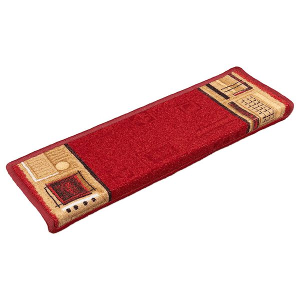 vidaXL Tapis d'escalier autoadhésifs 5 pcs 65x21x4 cm Rouge