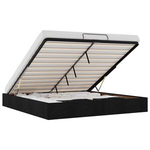 VidaXL Cadre de lit ottoman sans matelas noir 160x200 cm tissu