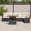 vidaXL Ensemble de canap&eacute; de jardin 7 pcs Noir Poly rotin