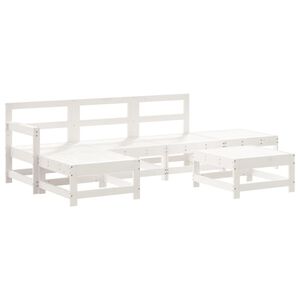 vidaXL Salon de jardin 6 pcs Blanc Bois de pin massif