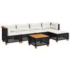 vidaXL Salon de jardin 6 pcs avec coussins noir r&eacute;sine tress&eacute;e