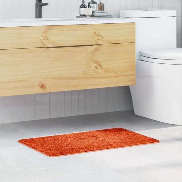 vidaXL Tapis de bain antid&eacute;rapant Orange 50 x 80 cm PP