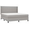 vidaXL Sommier &agrave; lattes de lit avec matelas Gris clair 160x200cm Tissu