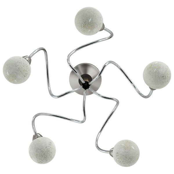 vidaXL Plafonnier avec abat-jour ronds en verre pour 5 LED G9