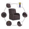 vidaXL Fauteuil de massage inclinable Marron foncé Tissu