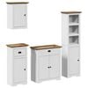 vidaXL Meubles de salle de bain 4 pcs BODO blanc bois de pin massif