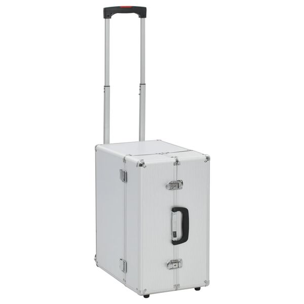 vidaXL Valise de pilote 47 x 39 x 27 cm Argent&eacute; Aluminium