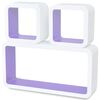 vidaXL &Eacute;tag&egrave;res murales Forme de cube 6 pcs Blanc et violet