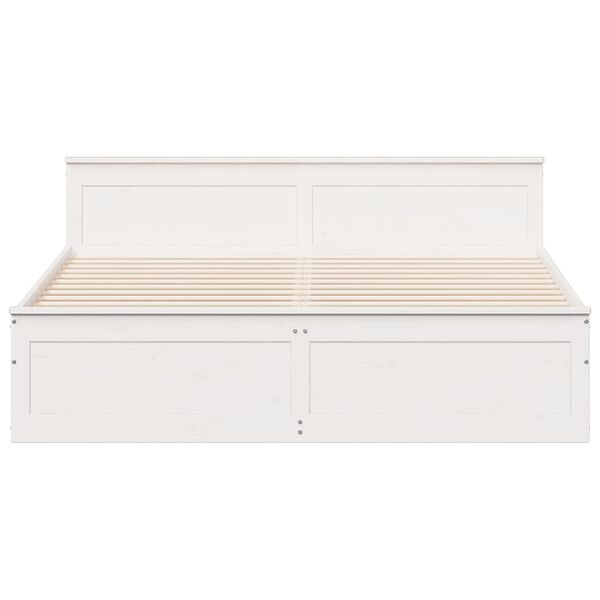 vidaXL Cadre de lit sans matelas avec t&ecirc;te de lit 180x200 cm bois pin