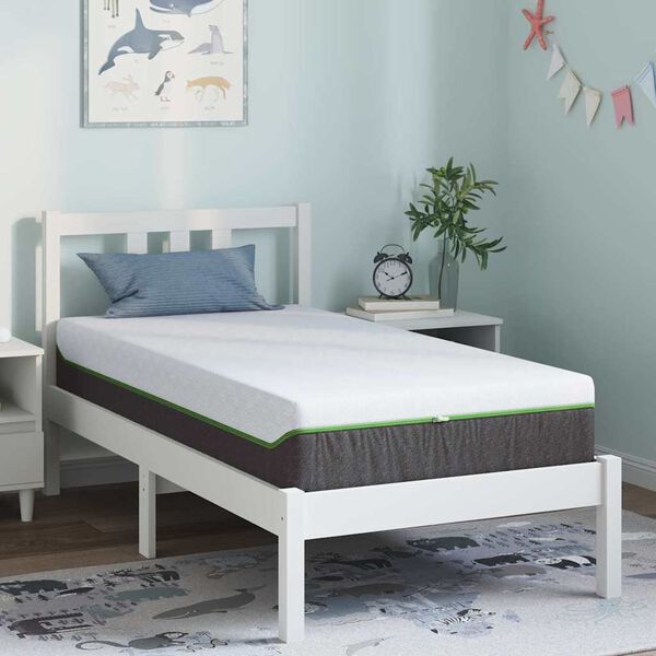 vidaXL Matelas Blanc et Gris 80 x 160 cm Tissu jacquard