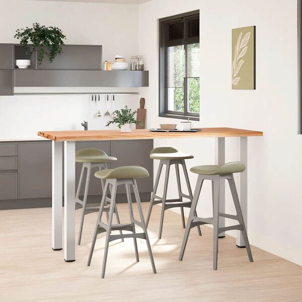 vidaXL Table de bar rectangulaire en bois massif de ch&ecirc;ne marron clair 200 x 80 x 112 cm